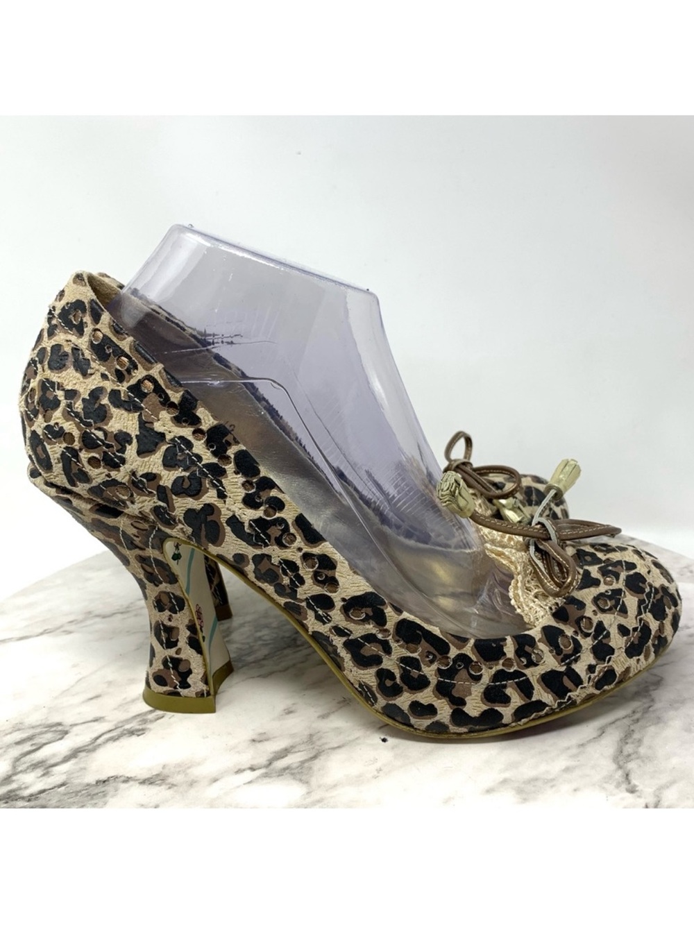 Irregular Choice Edna Leopard Tassel Bow Lace Rococo Pumps 10 Coquette Girl - Picture 14 of 14